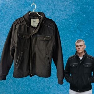 ROCAWEAR Vintage Y2K Men's Black Wool Field Jacket Size M